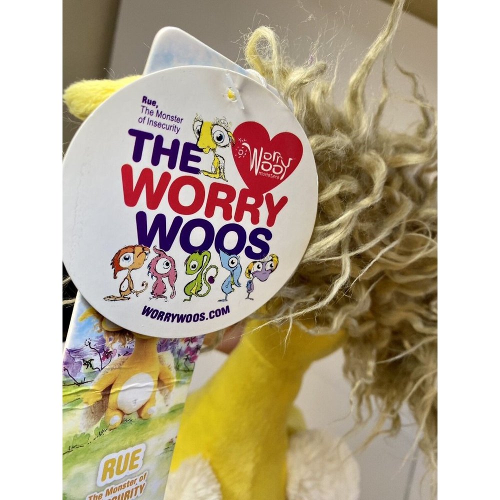 Worry Woo Rue Monster of Insecurities Plush 12" Doll Yellow 2013 W/ Tags Stuffed - Picture 11 of 14